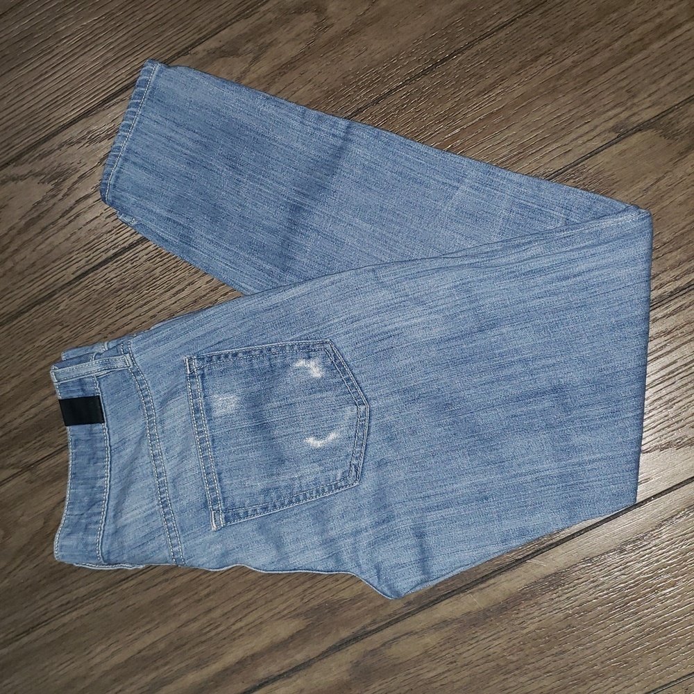 VINCE Mason Relaxed Rolled Jeans Cuffed Distressed Size 25